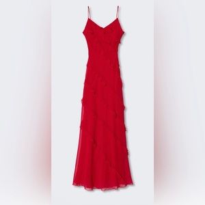 Red Chiffon Dress from Mango NWT!